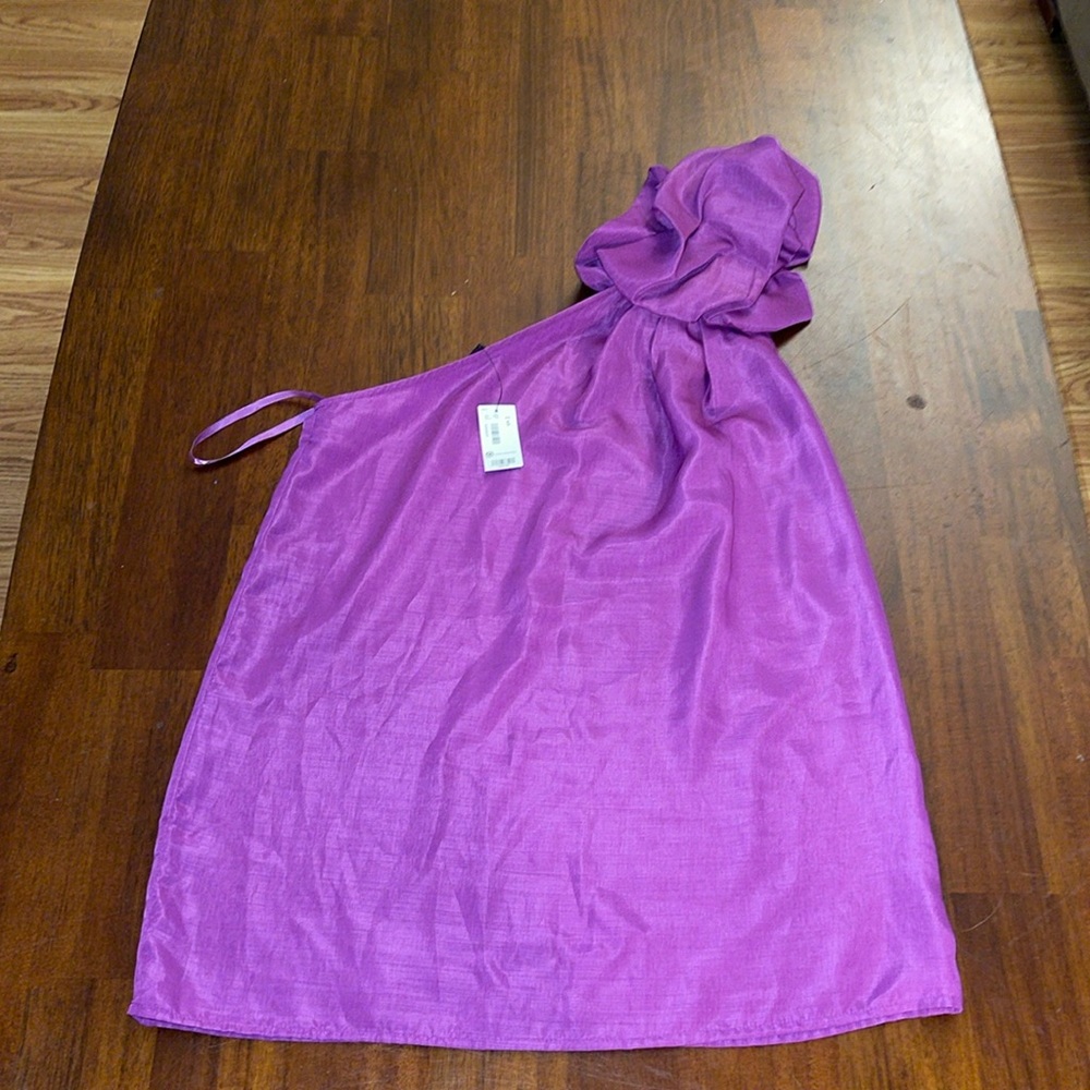 The Limited NWT ladies purple one shoulder floral ruffle top. Small.